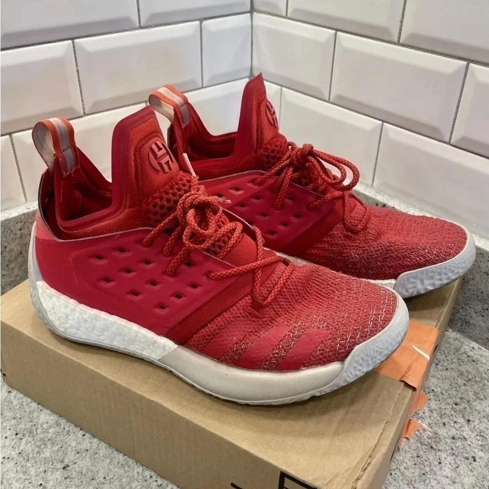 𝅺adidas Men’s Harden Volume 2 Bold Red Shoes‎ Size 9